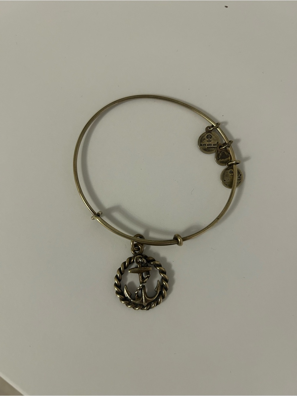 Alex and Ani Bronze Anchor Charm Bangle Bracelet